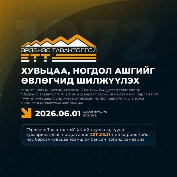 Нас барсан иргэдийн хувьцаа, ногдол ашгийг хууль ёсны өвлөгчид өвлөн авах боломж бүрдлээ